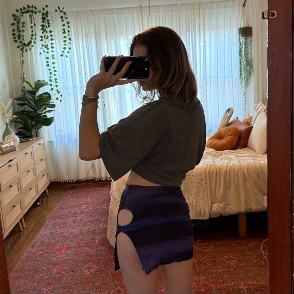 Stylish Purple and Black Women's Skirt